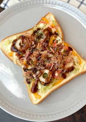 冷凍トースト・お好み焼き風-レシピのメイン写真