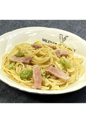 そら豆とベーコンのクリームパスタ★動画★-レシピのメイン写真