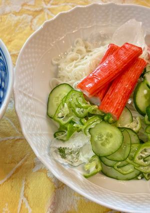 オクラがネバネバからんで美味しい冷そうめん-レシピのメイン写真