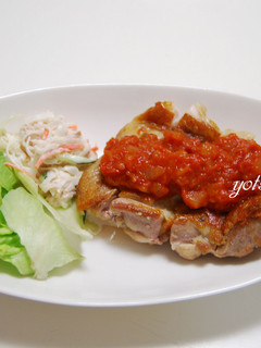 鶏もも肉のソテー♪トマトソースがけ-レシピのメイン写真