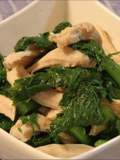 わさび菜と鶏肉のお浸し-レシピのメイン写真