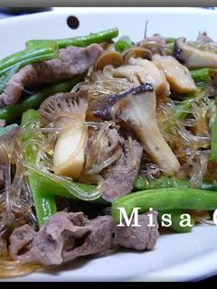 豚肉と春雨といんげんの炒め煮-レシピのメイン写真