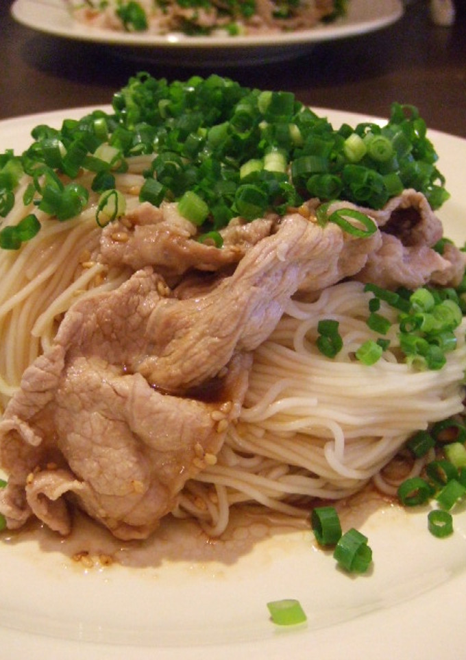 ＊豚しゃぶとネギだく＊　油そば風そうめん-レシピのメイン写真