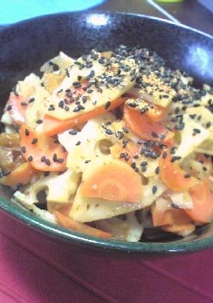 蓮根と人参のさっぱり三杯酢炒め-レシピのメイン写真