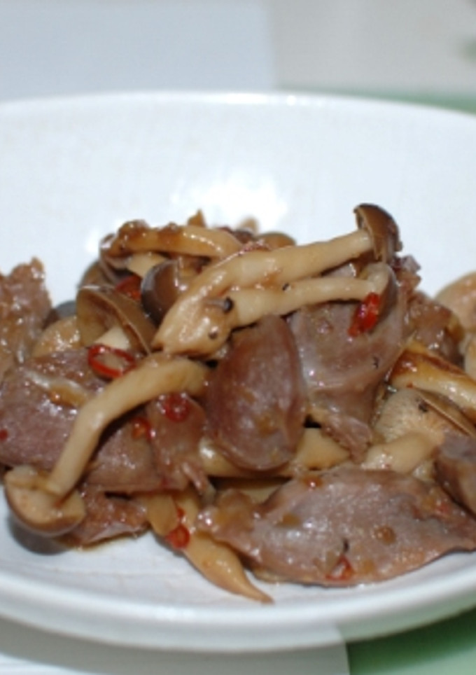 砂肝としめじの醤油炒め煮-レシピのメイン写真