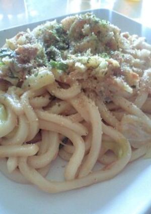*ツナとキャベツの焼きうどん*-レシピのメイン写真