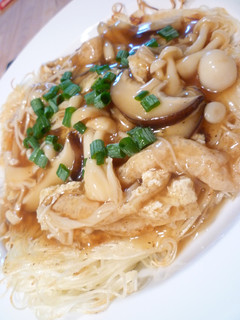 きのこたっぷりあんかけ焼きそうめん-レシピのメイン写真
