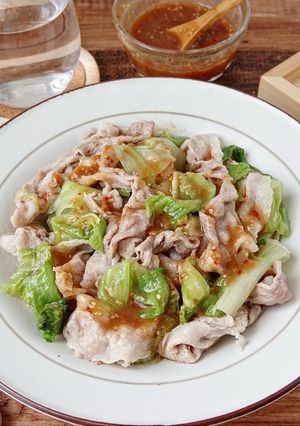 ☆簡単☆豚しゃぶレタスの濃厚味噌だれがけ-レシピのメイン写真