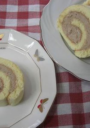 フワフワ♡マロンクリームロールケーキ♪-レシピのメイン写真