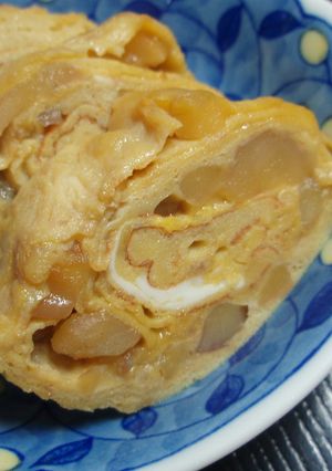 栗の甘露煮入り卵焼き-レシピのメイン写真