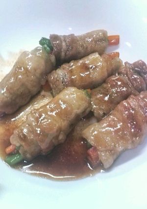節約☆肉巻き野菜のこってり風-レシピのメイン写真