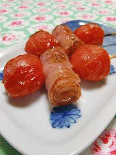 ✿くるくるベーコンとプチトマトの串焼き✿-レシピのメイン写真