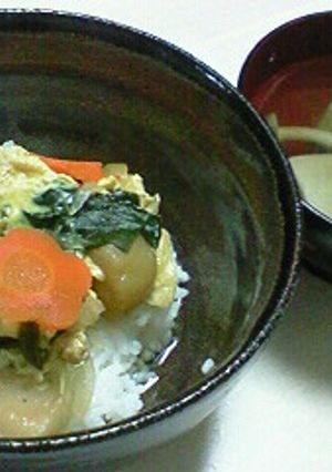 カツ丼風の玉子丼☆お麩でボリュームアップ-レシピのメイン写真