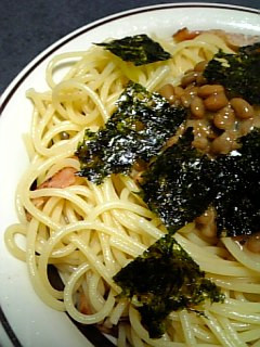 ☆納豆スパゲティ~韓国海苔乗せ~☆-レシピのメイン写真
