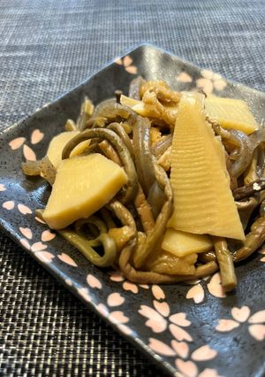 新筍とゼンマイの煮物父親作✨-レシピのメイン写真