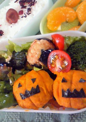 かぼちゃの茶巾♪ハロウィンバージョン-レシピのメイン写真