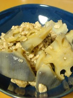れんこんの鶏そぼろ煮-レシピのメイン写真