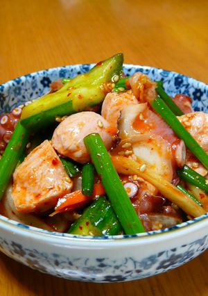 たこ*胡瓜*魚肉ソーセージのキムチ和え-レシピのメイン写真