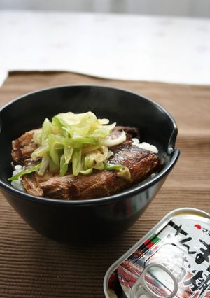 ズボラな私の缶詰頼りの簡単❤さんま丼。-レシピのメイン写真