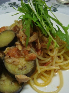 ツナと茄子の簡単♪トマトパスタ-レシピのメイン写真