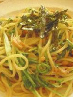 ヘルシー♪なめ茸と京菜の和風パスタ-レシピのメイン写真