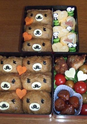 運動会♪お稲荷さんキャラお弁当♪-レシピのメイン写真