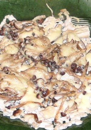 鶏ミンチときのこのチーズ焼き-レシピのメイン写真