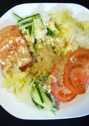 簡単で、ヘルシーなサラダうどん-レシピのメイン写真