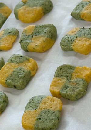 ほうれん草とにんじんの市松模様のクッキー-レシピのメイン写真