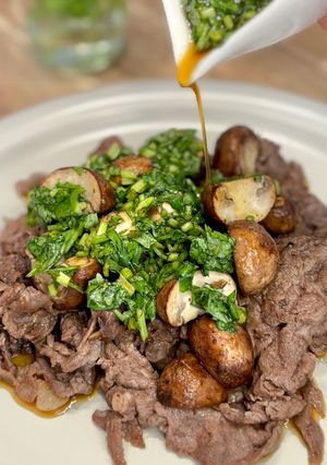 パクチーレモンだれの牛肉炒め-レシピのメイン写真