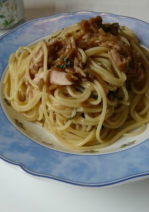 お手軽　ツナ＆なめ茸の和風パスタ-レシピのメイン写真