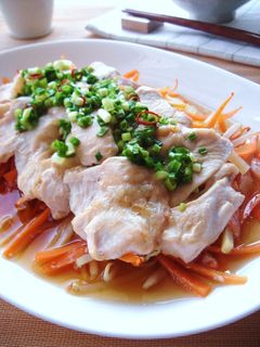 蒸し鶏&野菜のネギソースかけ-レシピのメイン写真