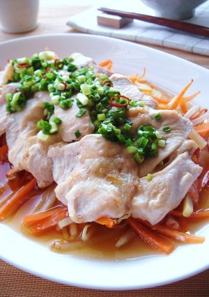 蒸し鶏&野菜のネギソースかけ-レシピのメイン写真