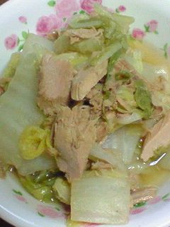 簡単!ノンオイル!白菜とツナの炒め煮-レシピのメイン写真
