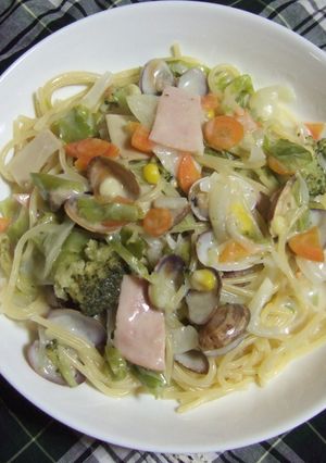 野菜たっぷりあさりと野菜のシチューパスタ-レシピのメイン写真