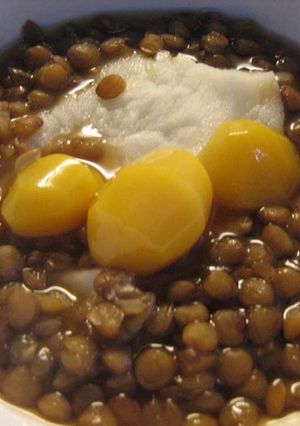 レンズ豆のぜんざい-レシピのメイン写真