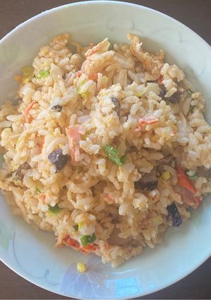 ワンボールレンジ、かに玉チャーハン！-レシピのメイン写真