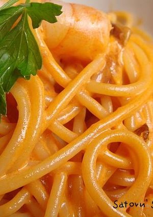 トマトジュースで♪簡単エビクリームパスタ-レシピのメイン写真