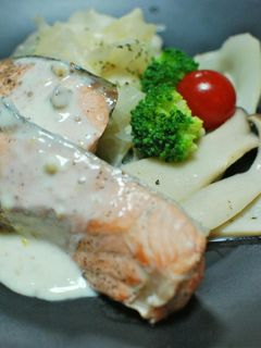 ノンオイル★サーモンのクリームソース★-レシピのメイン写真