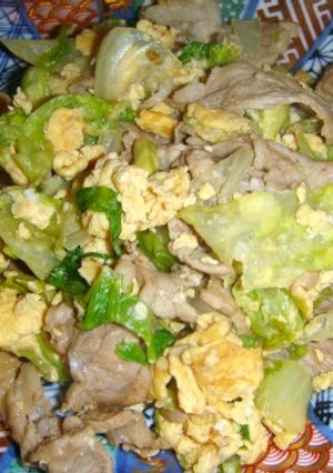 【炒】レタスと豚肉の卵炒め-レシピのメイン写真