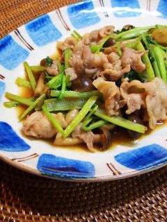 小松菜と豚肉のオイスターソース炒め-レシピのメイン写真