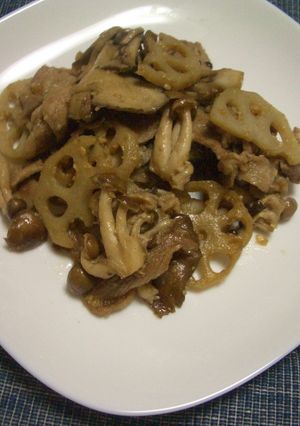 れんこんと豚肉のごまみそ炒め-レシピのメイン写真