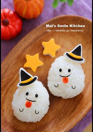 おばけちゃんおにぎり★ハロウィンキャラ弁-レシピのメイン写真