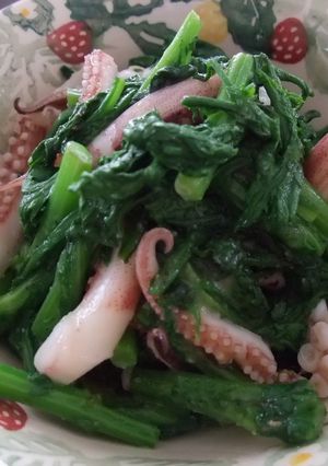 春菊とイカげその酢みそあえ-レシピのメイン写真