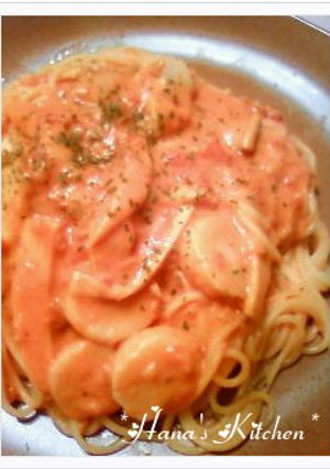 *ホタテとエリンギのトマト豆乳パスタ*-レシピのメイン写真