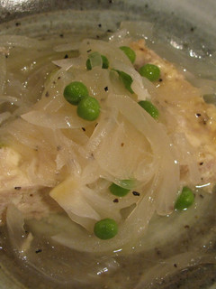 豆腐と豚ひき肉のレンジ蒸し、玉ねぎあん-レシピのメイン写真