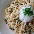 納豆&貝割れパスタ。日本の味!