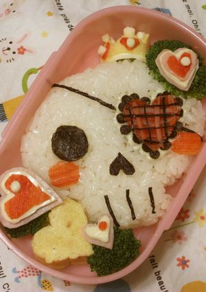 キャラ弁 チェック柄ドクロ-レシピのメイン写真