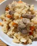 USA在住#豚肉と人参と玉葱の炊込ご飯