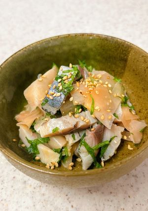 しめ鯖と寿司ガリと大葉の和え物-レシピのメイン写真